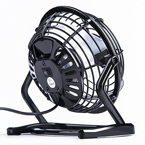 E-PRANCE USB Ventilator Mini Tischventilator leise, 360° Drehbar, optimal für Schreibtisch WEEE Zertifizierung (Schwarz 2) - 7