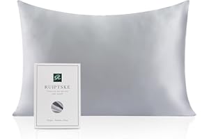 RUIPTSKE Poszewka na poduszkę z naturalnego jedwabiu, hipoalergiczna, 22momme, 100% jedwab, 600 przędzy, z ukrytym zamkiem błyskawicznym (szara, 50 x 90 cm)