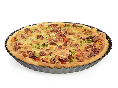 Bluespoon Quicheform aus Aluminium mit Antihaftbeschichtung | Durchmesser ca. 28 cm | Ideal geeignet für eine leckere Quiche oder einen Obstkuchen - 4