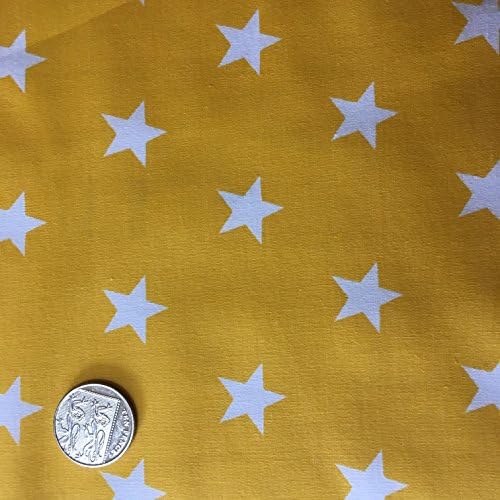 Yellow Retro Star Fabric 100 % Cotton Material (Metre)