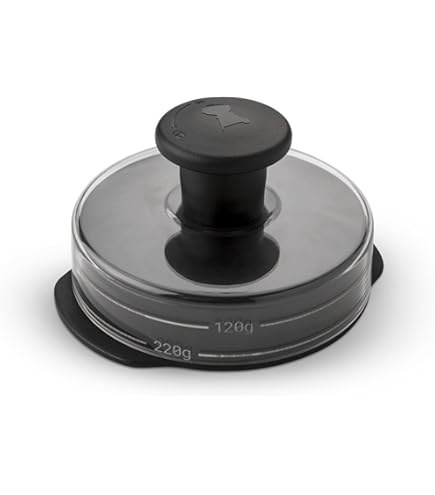 Pressa Per Hamburger Manuale Regolabile - Antiaderente, Con 100 Fogli Cera, 13x13x21cm - Foto 5