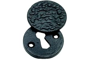 ZOO HARDWARE Traditional Round Keyhole Escutcheon with Cover - Black Antique