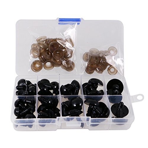 MagiDeal Kunststoff Sicherheit Augen Mit Unterlegscheiben, Für Puppen Diy Machen, Gemischte Farbe – 12-20mm 52 Stück - 8