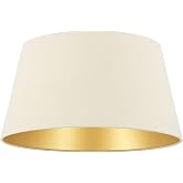 Levaillant Krem-Gold Konik Abajur Şapka &ndash; Zarif ve Sıcak Işık Etkisi, &Uuml;st 35 cm/Alt 40 cm &Ccedil;ap