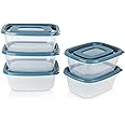 EFISH 5PCS Rectangle Plastic Portion box Sets with Lids.Food Storage Box,Container Sets,Food Storage,Food Containers,Cereal Containers,use for refrigerator,School,Work and Travel,1000ML Per Box