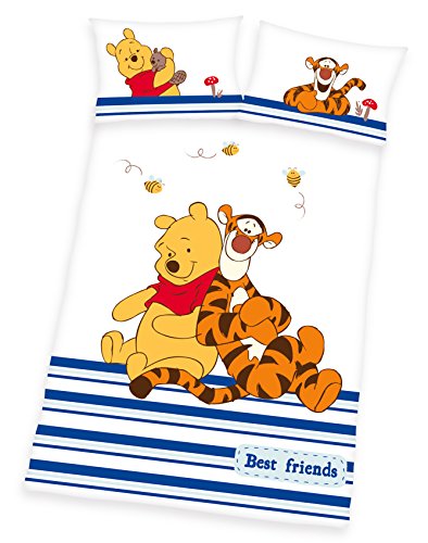 Disney Bettwäsche Garnitur Winnie the Pooh Beste Freunde Renforce 40x60 cm + 100x135 cm