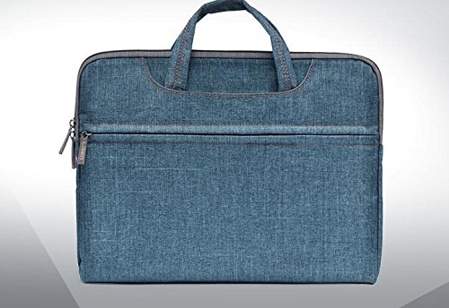 LISEN@ 13,3 Zoll wasserfeste und 360° stoßfeste Aktentaschen als Schutz für Ihren Laptop/Notebook mit Handgriff (15,6, Denim Farbe) - 3