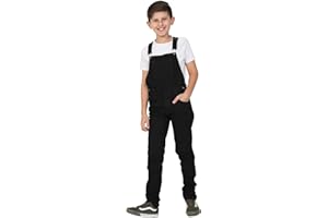Wash Clothing Company Salopette Ragazzo - Nero - Età 4-14 Overalls di Jean Slim Fit MATTHEWBLACK