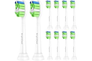 Brightdeal 10 zapasowych szczoteczek Kompatybilny z Philips do szczoteczek elektrycznych do szczoteczek Easy Clean HealthyWhite Protectiveclean 4100 5100 2 Series i innych uchwytów Snap-On (białe)