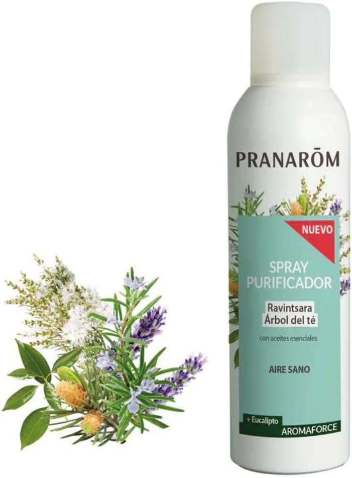 PranarÔM Aromaforce – Purifying Spray Bio Ravintsara and Tea Tree – Saneates and Purifies the Air in 60 Seconds – 150 ml (Packing may vary)