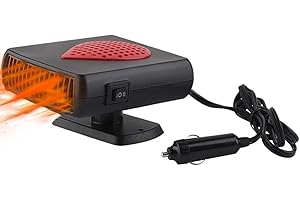 JILIN Portable Car Heater Defroster, 12V 150W Car Vehicle Truck Fan Defogger with 2 in 1 Fast Heating and Cooling Function for Car Defroster Windshield Fast Defogger with Cigarette Lighter Plug - Red