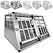 Produktbild LovPet® Alu Hundebox Alubox Hundetransportbox Transportbox Reisebox Haustiere Stabil Größe: XL Doppeltüren Farbe: Grau / Silber