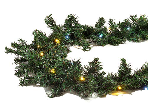 Gartenpirat Tannengirlande 8,1 m mit 120 LED-Mix beleuchtet für Weihnachten
