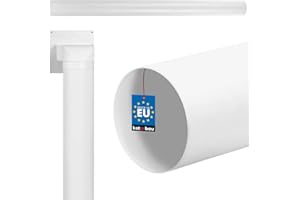 KOTARBAU® - Tubo di ventilazione tondo in PVC, 1500 mm di lunghezza e 125 mm di diametro, colore bianco