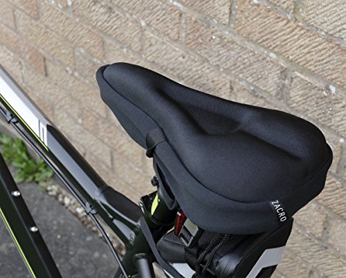 Zacro Gelüberzug für den Fahrradsitz Indoor Cycle Sattelbezüge mit wasserdichter Sattelschutz Polstersattelüberzug Perfekte für Männer, Frauen und Kinder schwarz - 7