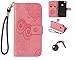 Produktbild für Huawei P8 Lite (2017) Wallet Case für Huawei P8 Lite 2017 Huawei GR3 Flip Hülle Laoke Eule Blumen Muster Handyhülle Schutzhülle PU Leder Case Skin Brieftasche Ledertasche Tasche im Bookstyle in +Staubstecker (9)