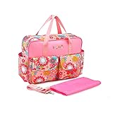  Yimidear Moda Diseñador Floral Impermeable Mochila Pañal de Bebé Bolso Cambiador Totalizador de Momia Bolsas de Hombro (flores)