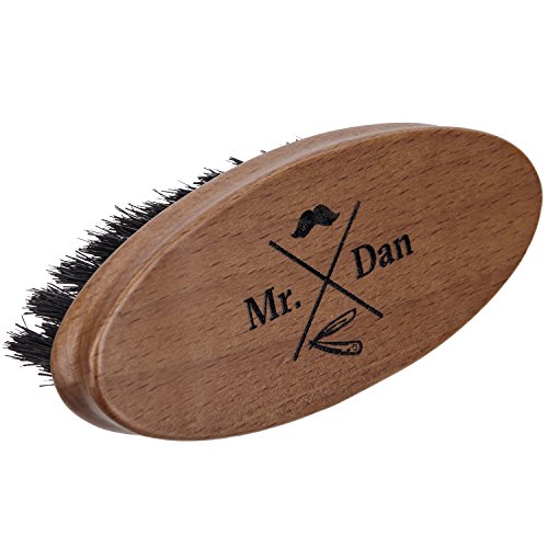 Mr. Dan by TROP Bartbürste mit echten Wildschweinborsten und Griff aus Shima superba Holz für einen gepflegten Bart – hervorragend für die tägliche Bartpflege geeignet / handlich – mit 2 Jahren Geld-zurück-Garantie - 4