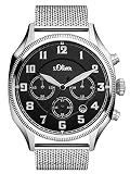 s.Oliver Time Herren Chronograph Quarz Uhr mit Edelstahl Armband SO-3343-MC