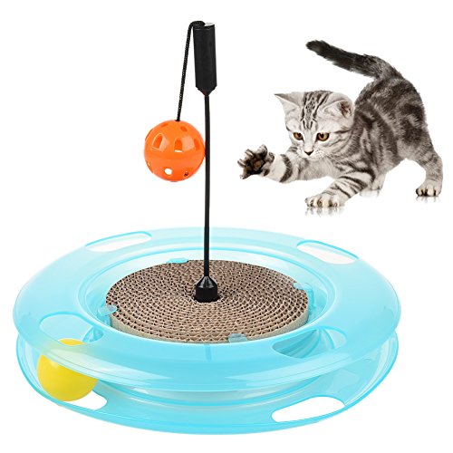 Petacc Rascador para Gato Cama Rascador para Gato de Carton Reciclado Corrugado Cama para Gato para Interior Juguete de Gato Amarillo