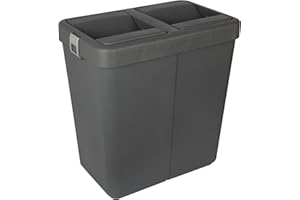 Jolie Max Double Rubbish Waste Separation Bin Recycling. Dual Compartment 80L (2 x 40 L) (Antrasit)