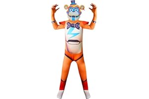 NOAFUNZO FNAF Kids Sundrop Moondrop Cosplay Costume FNAF Security Breach Horror Jumpsuit Anime Cosplay Halloween Party Costume for Boys Girls