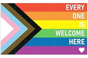 PLGEBR Adesivo da parete con scritta "Everyone is Welcome Here, LGBT Equality Equal Sticker,Inclusion Poster LGBT Pride Wall Hanging Print Sticker 13 * 8,5 cm