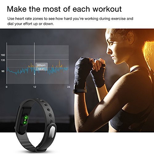 Tonbux Fitness Tracker ID101 HR Sport Armbanduhr Fitnessarmband Smart Bracelet Smartwatch für Android und iOS Smartphone(Schwarz) - 3