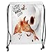 Produktbild OQUYCZ Drawstring Sack Backpacks Bags,Coffee Art,Get Smart Be Clever Drink Coffee Inspiration Espresso Cappuccino,Burnt Sienna Black White Soft Satin,5 Liter Capacity,Adjustable String Closure