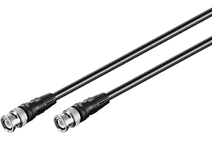 Goobay 50089 BNC kabel przyłączeniowy (RG58), ekranowany, czarny, 3 m