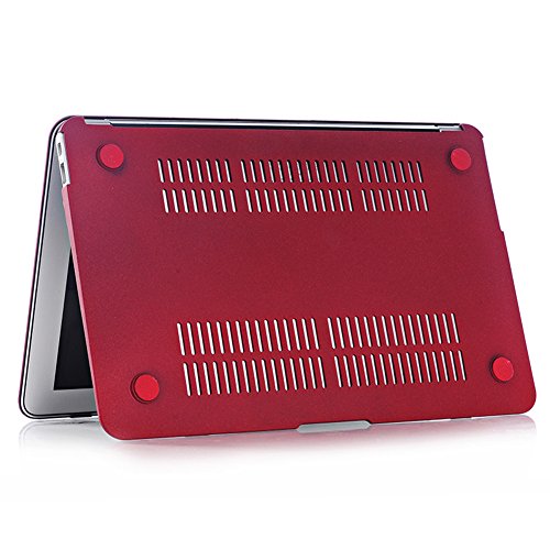 hibote MacBook Pro 13,3 „Fall mit Retina Display, Soft-Touch-Kunststoff-Hartschalen-Snap On Carrying Case Cover für Apple MacBook Retina 13-Zoll-A1502 / A1425 Weinrot - 6