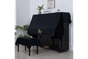 VERVE JELLY Housse de piano, housse de protection pour piano, housse de piano droit, housse de protection pour 138x200 cm Yamaha Kawai-US divers pianos droits, noir (housse de chaise non incluse)