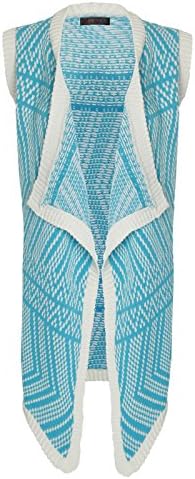 New Ladies Women Womens Open Vest Waistcoat Knitted Plus Size Cardigan Sleeveless (Turquoise, 2XL)