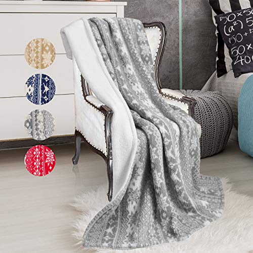 Snowflake Theme Sherpa Throw Blanket, Luxury Reversible Cozy Fleece Blanket, Warm Super Soft Comfort Snowflake Theme Sherpa Throw Blanket, Luxury Reversible Cozy Fleece Blanket, Warm Super Soft Comfort