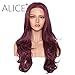 Price comparison product image ALICE Lace Front Wigs 24” Long Purple Wig, Natural Wavy Free Part Synthetic Full Wig for Women Girls