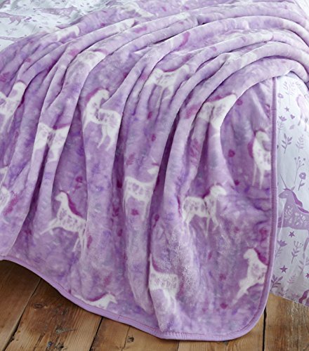 Catherine Lansfield Folk Unicorn Throw Multi, 120x150cm Catherine Lansfield Folk Unicorn Throw Multi, 120x150cm