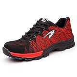  Zapatos de Seguridad para Hombre Transpirable Ligeras con Puntera de Acero Zapatillas de Seguridad Trabajo, Calzado de Industrial y Deportiva