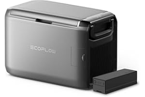 ‎EF ECOFLOW ECOFLOW GLACIER Classic Tragbare Kühlbox 45L mit 298 Wh Zusatzakku, Zweizonen-Autokühlbox, 39 Stunden netzunabhängige Kühlung, Stromversorgung über Netz/Solar/Auto, für Camping, Roadtrips, Angeln