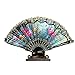 Produktbild welltobuy Frauen Seide Hand helfen zusammenklappbar Fans mit Pfingstrose Blume Stil zufällige Bambus Fan Rahmen Geschenk Fans Hochzeit Fan Dance Fan Prinzessin Fan Craft Fan(Zufällige Farbe)