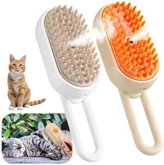 Mucit Home Saplı Buharlı Kedi Tarağı, Buharlı Kedi & Köpek Yıkama Fırçası Tarağı Yumuşak Silikonlu