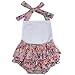 TiaoBug Baby Girls Floral Cherry Ruffles Romper Bodysuit Summer Dress with Headband Pink Rose 24 Months