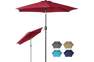 Panana Garden Parasol Sun Shade Outdoor Umbrella 8 Sturdy Ribs with Crank and Tilt Mechanism for Patio, Deck, Patio and Balcony