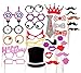 Produktbild DIKETE® 31 stücke Fotorequisiten Fotoaccessoires Photo Booth Props set Foto Verkleidung Maske für Hochzeit Geburtstag Abschlussfeier Party Familienfeiern [ Tabakspfeife Kronen Krawatten Hüte Fliegen Bärte Kussmünder Brillen Monokel] party zubehör lustig