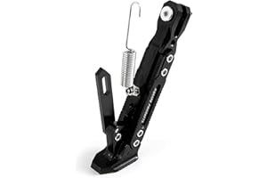 APEBAZY Supporto per moto con set di molle – universale CNC in lega di alluminio regolabile per cavalletto laterale per scooter Electric Dit Pit Bike (nero)