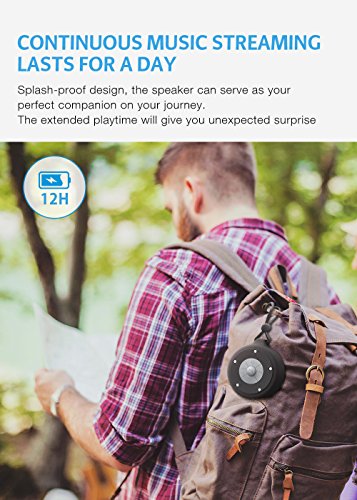 AOOE-Mini-Portable-Bluetooth-Speaker-Waterproof-Shower-Speaker-5W-Outdoor-Speakerphone-for-Handsfree-Suction-Cup-and-Practical-Buckle-for-Outdoor-Shower-Black