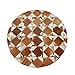 Produktbild Heqifeng Teppich Wohnzimmer Teppich Schlafzimmer nachttischteppich Hause geometrische bucht Fenster Kissen runde Schlafzimmer Teppich (Color : White, Size : 100 * 100CM)