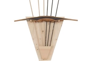 BSW - BOGENSPORTWELT BSW Wandhalterung Wappen aus massivem Kiefernholz für Bögen und Pfeile – dekorative Bogenhalterung für 2 Bögen und bis zu 6 Pfeile – unbehandelt zum Streichen, Lasieren oder Beizen – 45x40,5 cm