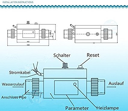 Swimmingpool Thermostat 220V 3KW SPA-Heizung elektrische Heizung - 4