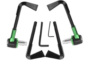 Gorgeri CNC Motorbike Handgrip Guard Brake Levers Protect Guard Motorcycle Protector Handlebar(Green)