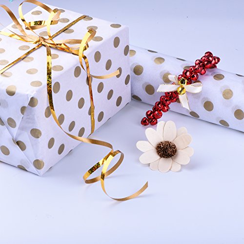 Shappy Polka Punkte Gewebe Papier Punkt Verpackung Papier, Gold und Weiß, 28 Zoll durch 20 Zoll, 30 Blätter - 2
